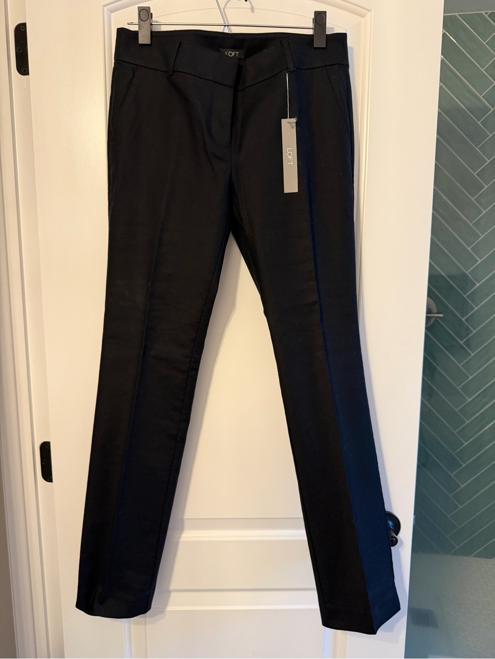 LOFT Black Straight-Leg Pants